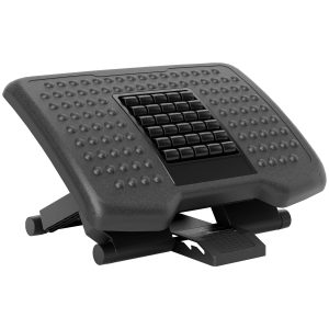 HOMCOM Suport Ergonomic pentru Picioare cu Role de Masaj, Antiderapant și Reglabil pe 3 Înălțimi, 46x35x17 cm, Negru | Aosom Romania - imagine 1