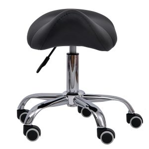 HOMCOM Scaun Ergonomic pentru Coafură, Reglabil, Tip Șa, Confort Superior, Negru | Aosom Romania - imagine 1