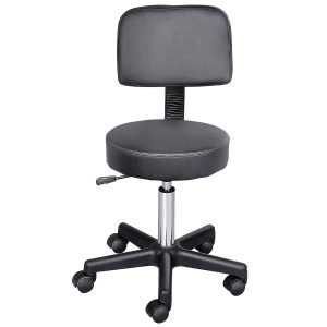 Scaun de Birou HOMCOM Rotativ, Ergonomic, Înălțime Ajustabilă, Piele Sintetică, 35x42-54cm, Negru | Aosom Romania - imagine 1