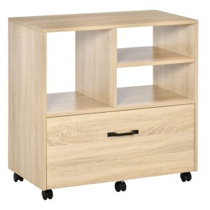 Vinsetto Mobilier Birou din Lemn cu Suport pentru Imprimantă, Design Elegant și Modern, Ideal pentru Birou Acasă | Aosom Romania - imagine 1