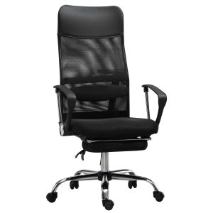 Vinsetto Scaun de Birou Ergonomic cu Inserție de Plasă, Suport Lombard Ajustabil, Negru | Aosom Romania - imagine 1