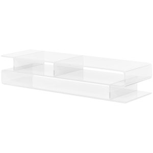 HOMCOM Suport Monitor Acrilic cu Spațiu pentru Tastatură, Organizator Birou Multifuncțional, Transparent, 50.8x19x12 cm | Aosom Romania - imagine 1